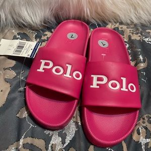 NWT Ralph Lauren womens slides, size 7, Hot Pink!